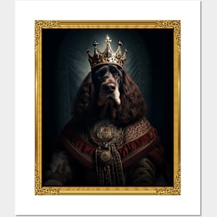 Noble Black & Brown Basset Hound - Medieval King (Framed) Posters and Art